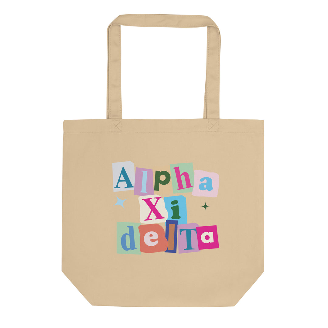 Alpha Xi Delta Pink Pages Tote Bag