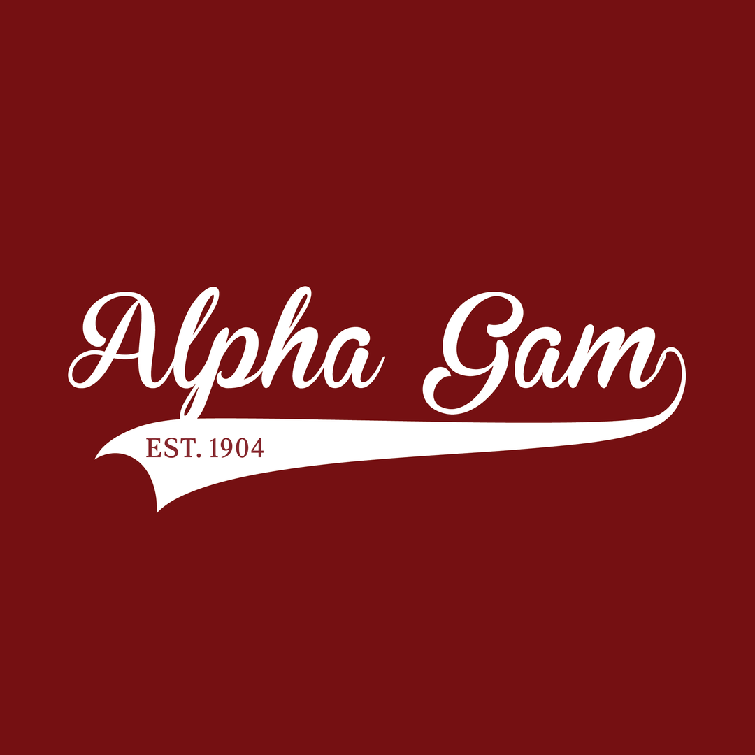 Alpha Gam Script Softball Design - Campus Ink
