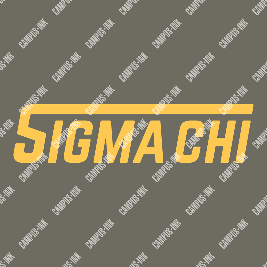 Sigma Chi Futuristic Word Design - Campus Ink