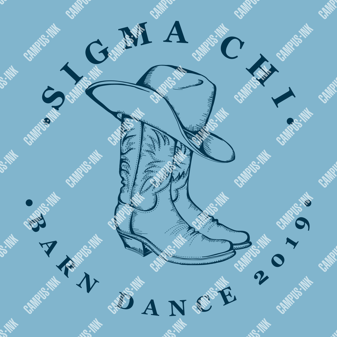 Sigma Chi Cowboy Boots Design - Campus Ink