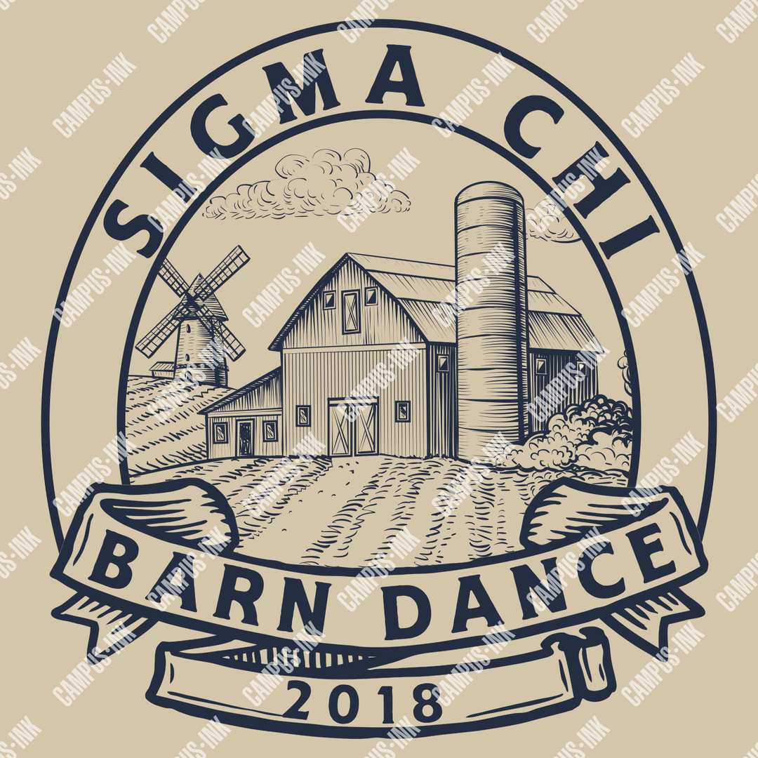 Sigma Chi Barn Dance Farm Logo Design - Campus Ink
