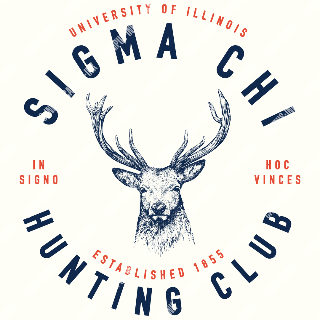 Sigma Chi Hunting Club Deer Design - Campus Ink